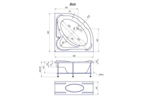 Акриловая ванна 1MarKa Ibiza 150x150 - 3