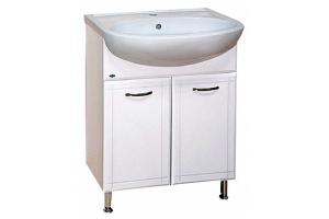 Тумба с раковиной Misty Уют 60 белая глянцевая