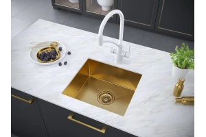 Мойка кухонная Paulmark Weser 48 брашированное золото - 3