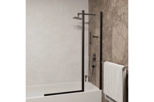 Шторка на ванну RGW Screens SC-11 B 100х140 профиль черный стекло прозрачное