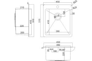 Мойка кухонная Zorg Inox HD 4551 - 2