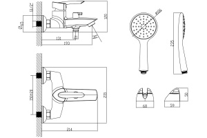 Смеситель Lemark Mars для ванны с душем LM3514C - 2