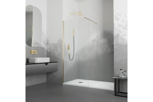 Душевая перегородка RGW Walk In WA-10G 90х195 профиль золото стекло прозрачное - 2