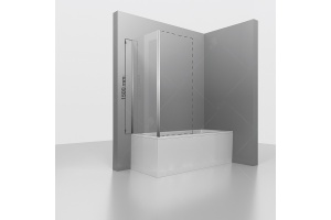 Душевая стенка RGW Z-050-4 80х150 профиль хром стекло прозрачное - 2