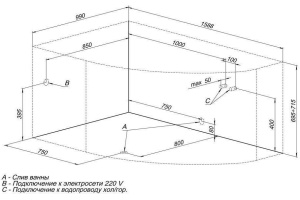 Акриловая ванна Aquanet Capri 158.8x98.9 см (00203911) - 2