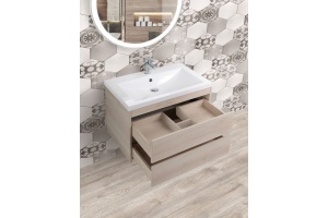 FAMILY База под раковину подвесная с двумя выкатными ящиками, Pino Bianco, 580x480x550, Family-580-2C-SO-PB - 3