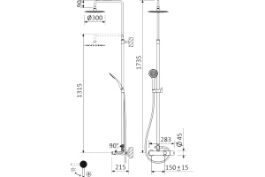 Душевая стойка Cezares Leaf CVDA-30-01 - 2
