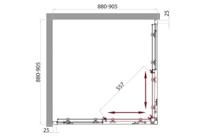 Душевой уголок BelBagno Sela 90х90 профиль хром стекло рифленое - 3