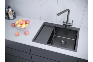 Мойка кухонная Paulmark Flank R 59 темный хром - 3