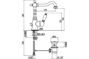 Смеситель для раковины Gattoni Orta бронза (2741/27V0br) - 3