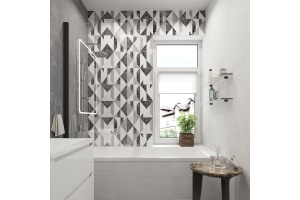 Шторка на ванну STWORKI Стокгольм GV-861 MT 85х150 см, профиль черный матовый - 2