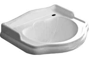 KERASAN Retro Раковина 410х320мм c 1 отв.выбитым вручную под смеситель справа (DX), цвет белый