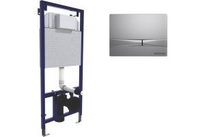 Система инсталляции для унитазов Berges Wasserhaus Novum с кнопкой смыва, матовый хром 040252