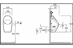 Писсуар подвесной Jacob Delafon Patio E1546-00 - 2