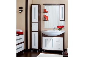 Зеркало-шкаф Бриклаер Бали 90 венге, белый глянец, R - 2