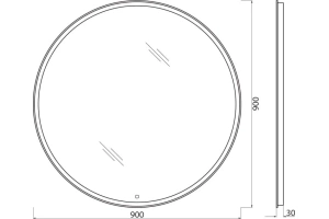 Зеркало BelBagno 90х90 с подсветкой, подогревом (SPC-RNG-900-LED-TCH-WARM) - 2