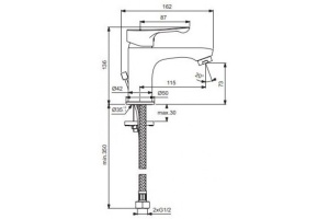 BA413AA WAVE Смеситель для умывальника - 2