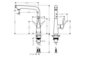 Смеситель для кухонной мойки Hansgrohe Metris Select (14847000) - 2