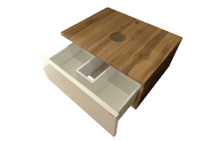 Тумба под раковину Misty Ива 80 белая - светлое дерево - 2