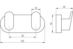Крючок двойной Rav Slezak Yukon черный матовый - 2