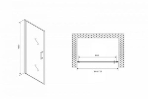 Душевая дверь Abber Sonnenstrand 70 хром (AG04070) - 3