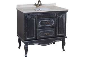 Тумба для комплекта Bellezza Рим 100 черная патина серебро