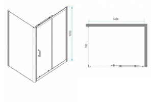 Душевой уголок RGW Passage PA-74B 140x70 профиль черный стекло прозрачное - 3