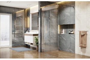 Душевая перегородка Ambassador Walk-in 15031110 100х200 см, профиль черный - 2