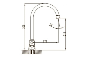 Смеситель для кухонной мойки  KAISER Topaz (17233) - 2