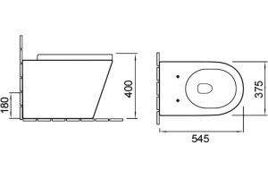 Унитаз приставной SantiLine SL-5020 безободковый, с микролифтом - 3