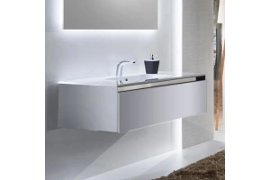 Тумба с раковиной Sanvit Кубэ-1 120 белый глянец