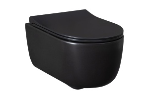 Унитаз подвесной Allen Brau Priority безободковый с сиденьем микролифт черный матовый