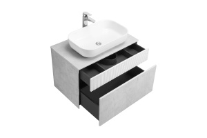 Тумба под раковину Aquaton Марбл 80 белый-серый - 2