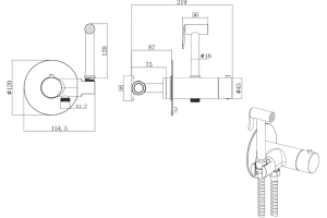 Гигиенический душ со смесителем Allen Brau Thermo Rund с термостатом черный матовый - 2