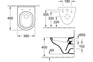 Унитаз подвесной Villeroy & Boch O Novo 5688 H1 01 alpin, с микролифтом - 2