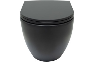 Унитаз подвесной Allen Brau Reality безободковый с сиденьем микролифт черный матовый - 2