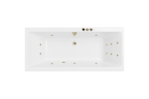 Акриловая ванна Excellent Pryzmat 190х90 белая бронза с гидромассажем