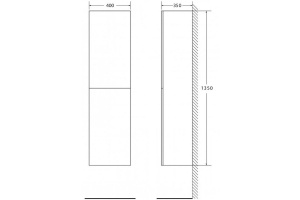 Шкаф-пенал Belbagno Luce 40х135 серый - 3