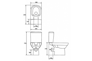Унитаз-компакт Cersanit City new clean on 011 безободковый - 3