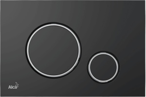 Кнопка смыва AlcaPlast THIN M778 черный матовый / хром глянцевый