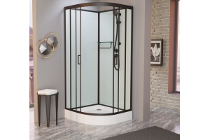 Душевая кабина Frank F420 Black низкий поддон б/к Без крыши