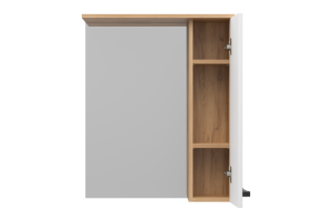 Зеркало-шкаф Misty Крафт 60 правое белое - светлое дерево - 2