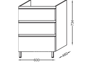 Тумба под раковину Jacob Delafon Vox 60 см (EB2050-RA-E16) - 2