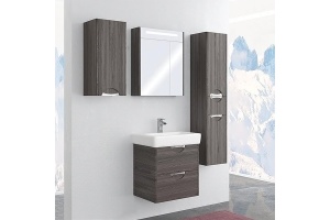 Шкаф подвесной Aquaton Сильва 32 L темное дерево - 3