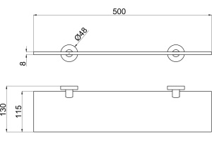 Полка Allen Brau Priority 6.31013-BN 50 см, брашированный никель - 2