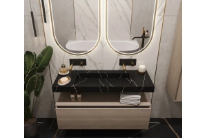 Зеркало Armadi Art Vallessi 110x60 с подсветкой золото - 3