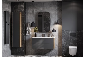 Комплект мебели Aquaton Сохо 100 серый-светлое дерево