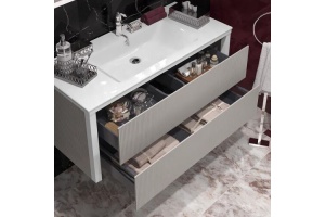 Тумба с раковиной подвесная Opadiris Рубинно 120 серый - 2