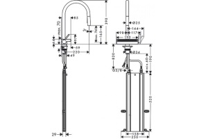 Кухонный смеситель Hansgrohe Aquno Select M81 однорычажный, 170, с вытяжным душем, 3jet, sBox, матовый черный 73831670 - 2