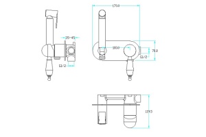 Гигиенический душ со смесителем Boheme Brillante хром (426-CRST) - 2